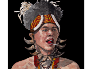 Konyak man with lollipop