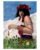 Sumi girl in a spring meadow.